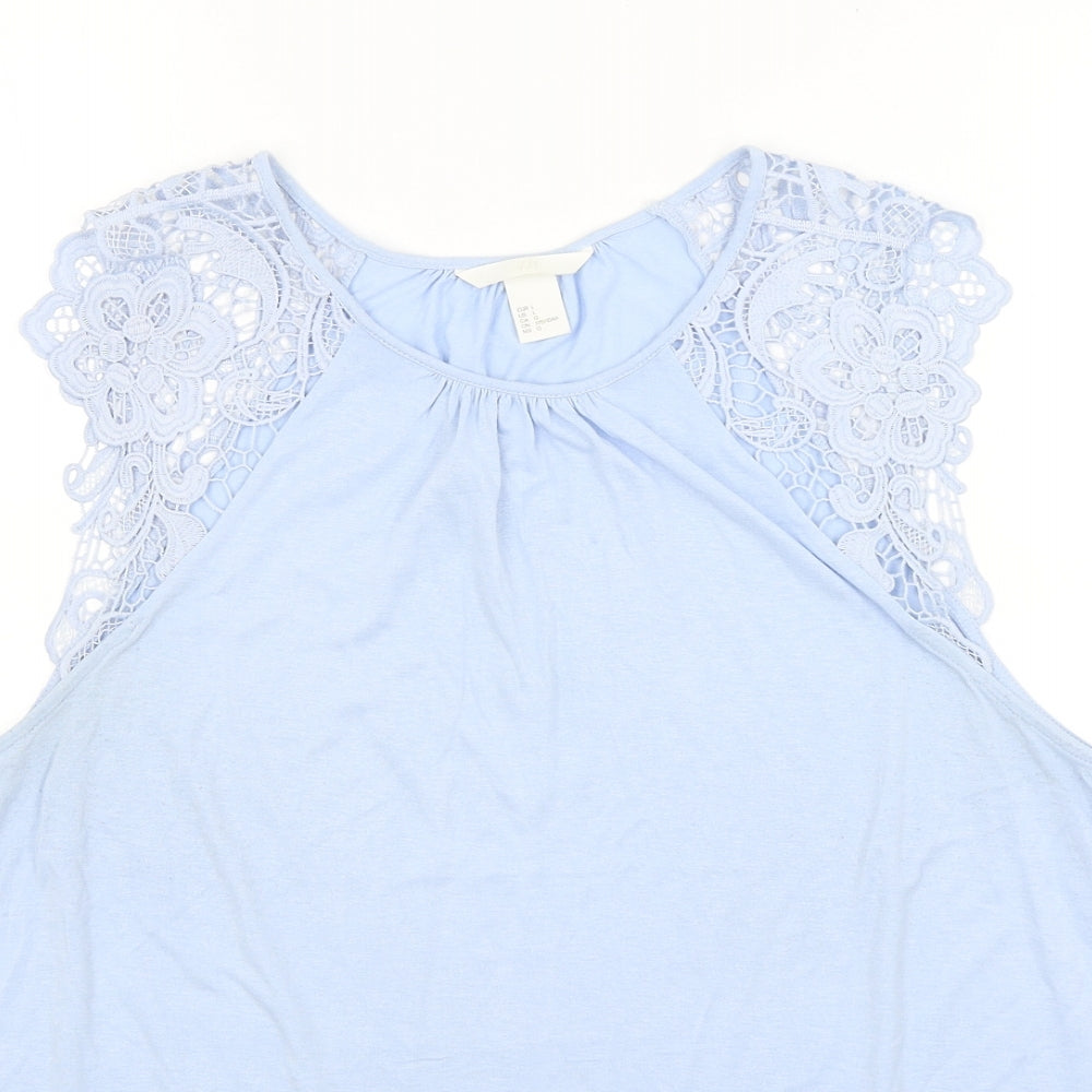 Womens UK Size L H&M Blue Basic Tank