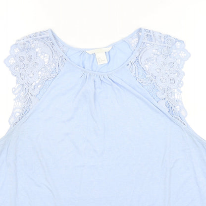 Womens UK Size L H&M Blue Basic Tank