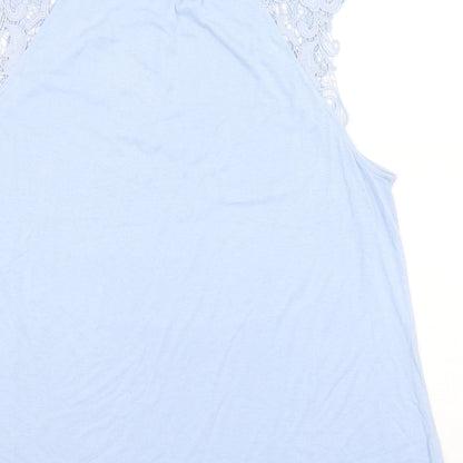 Womens UK Size L H&M Blue Basic Tank