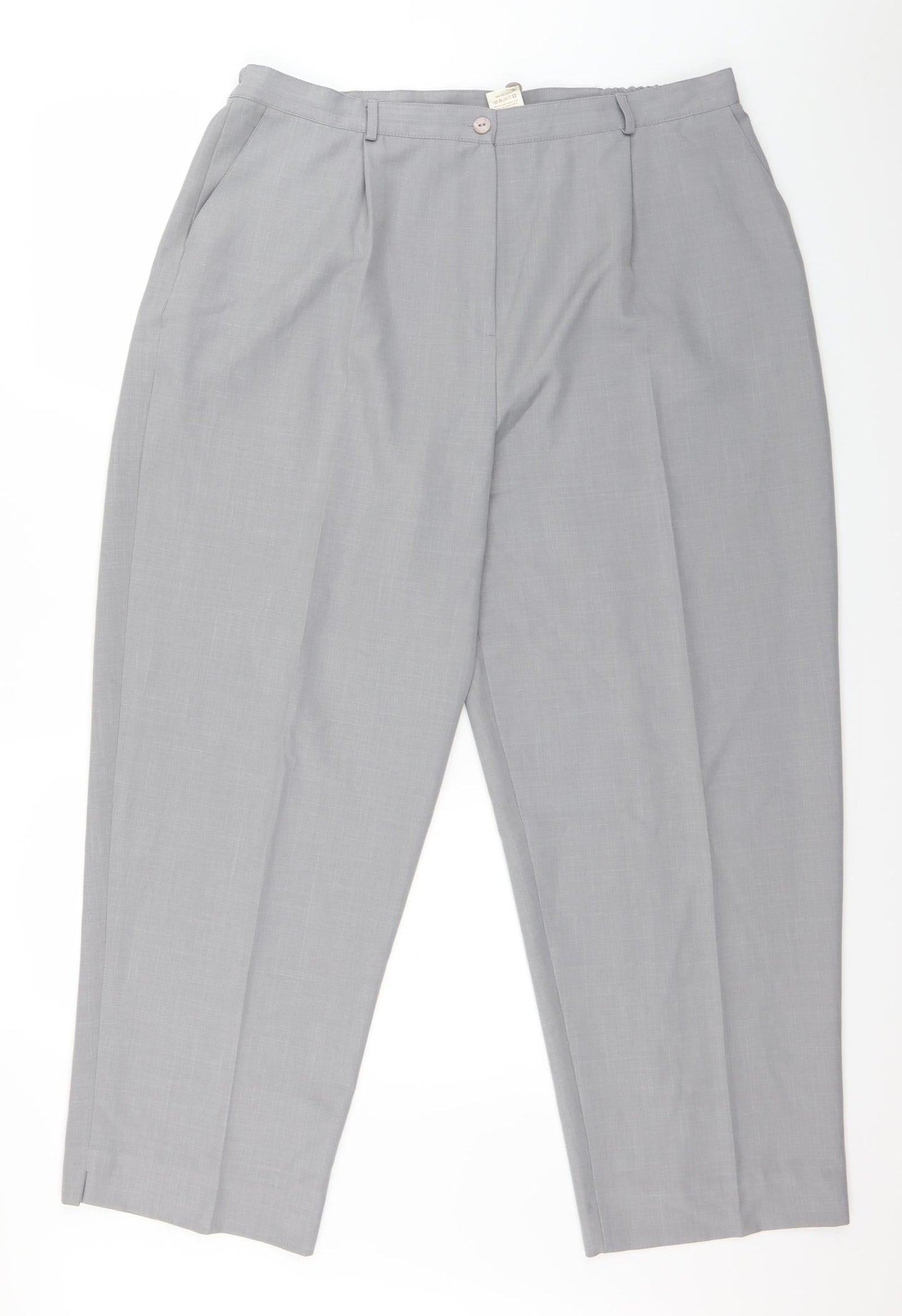 Womens UK Size 22 Bonmarché Regular Fit Dress Pants Grey Trousers