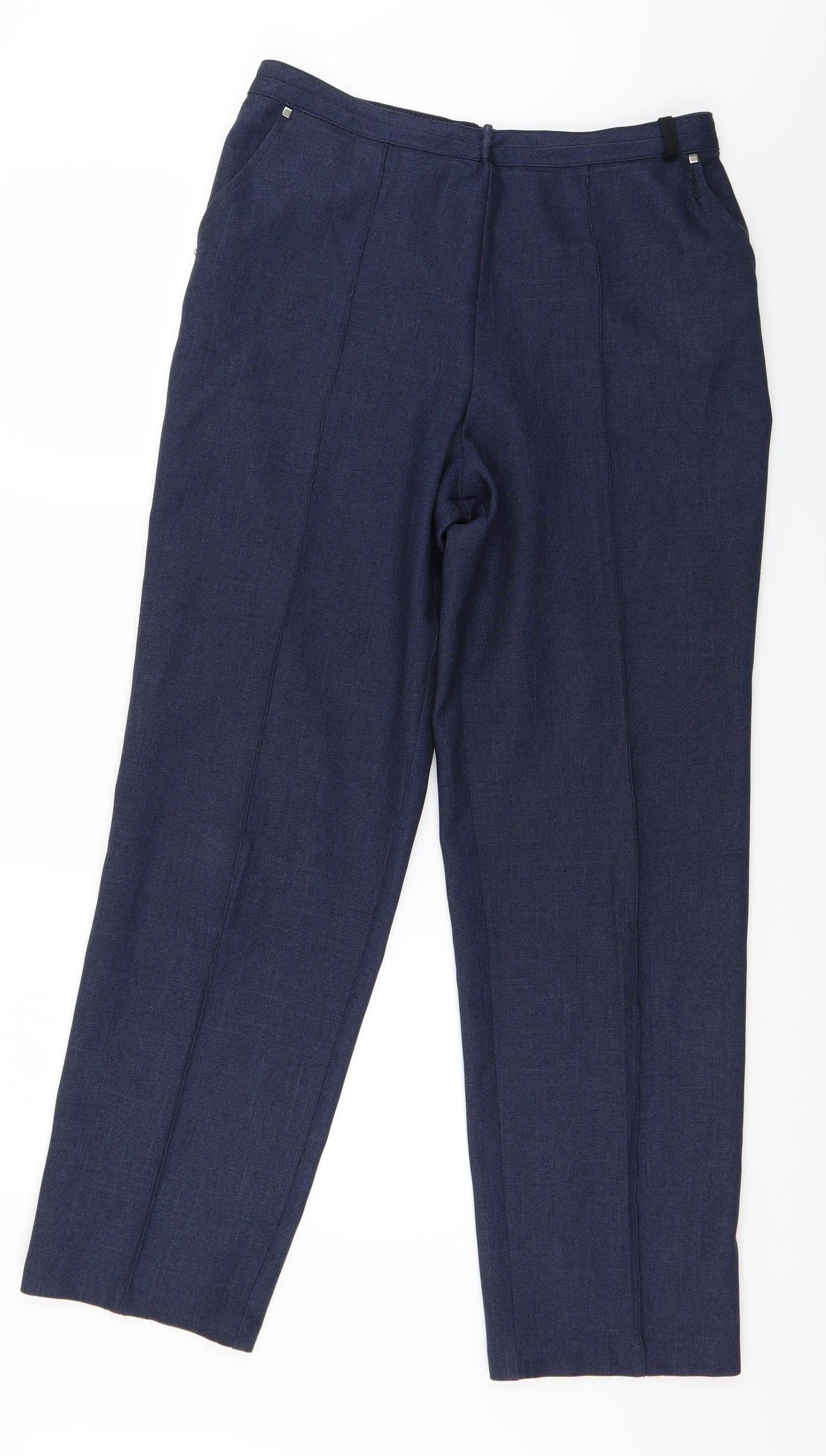 Womens UK Size 12 Marks and Spencer Regular Fit Dress Pants Blue Trousers