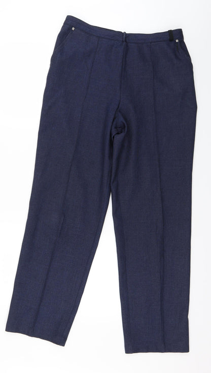 Womens UK Size 12 Marks and Spencer Regular Fit Dress Pants Blue Trousers