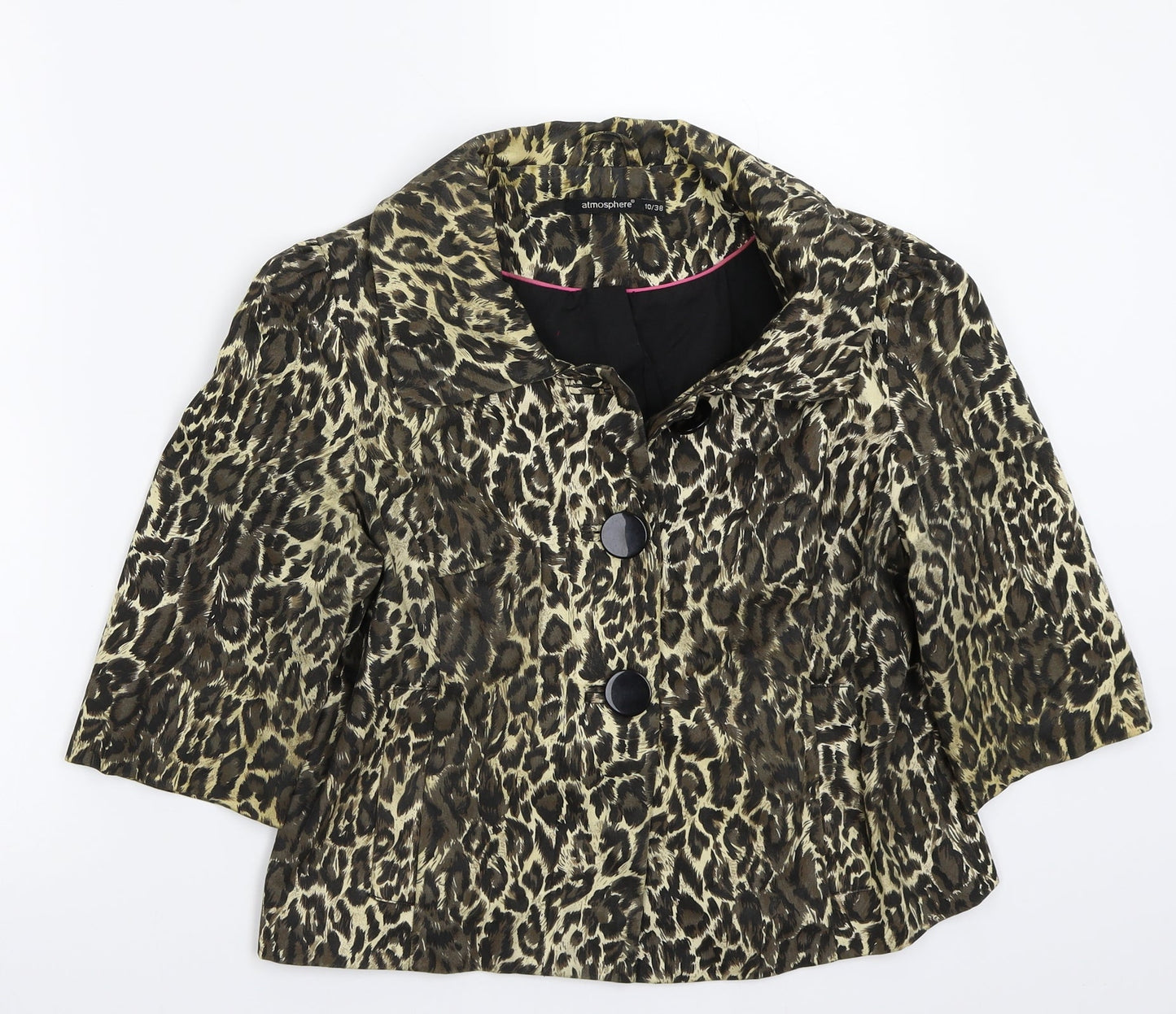 Primark Womens Brown Animal Print  Jacket Coat Size 10