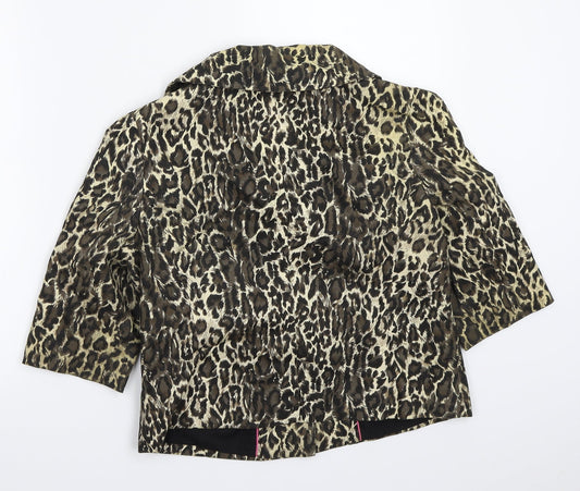 Primark Womens Brown Animal Print  Jacket Coat Size 10