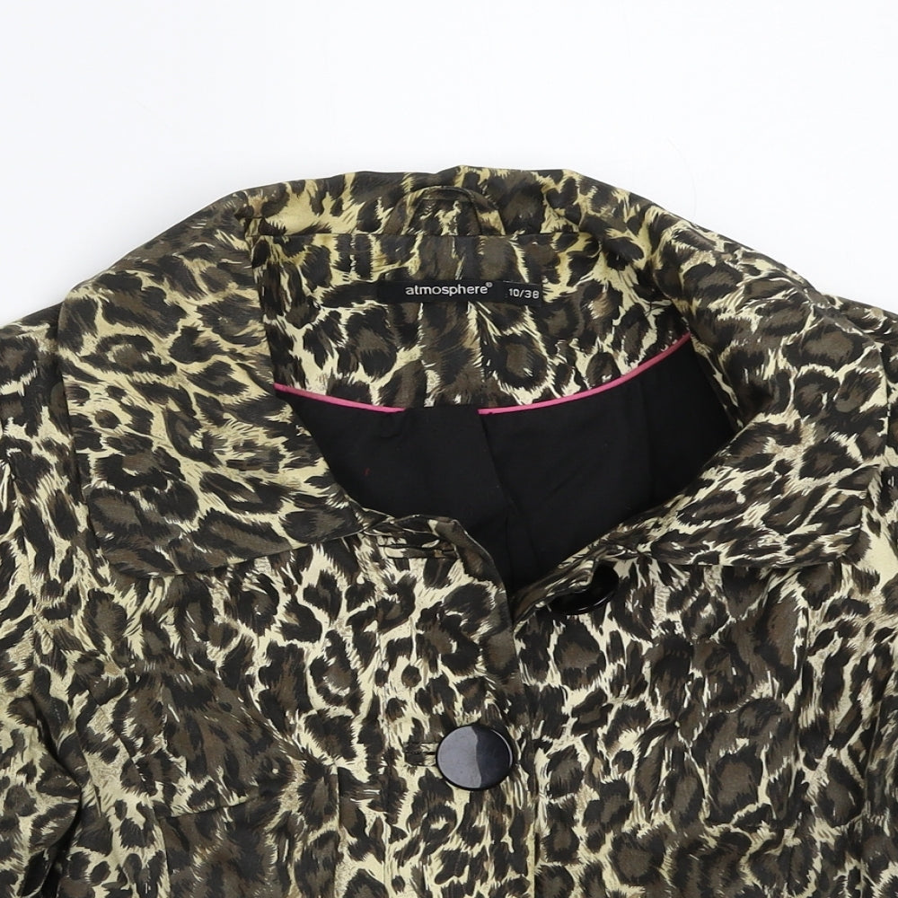 Primark Womens Brown Animal Print  Jacket Coat Size 10