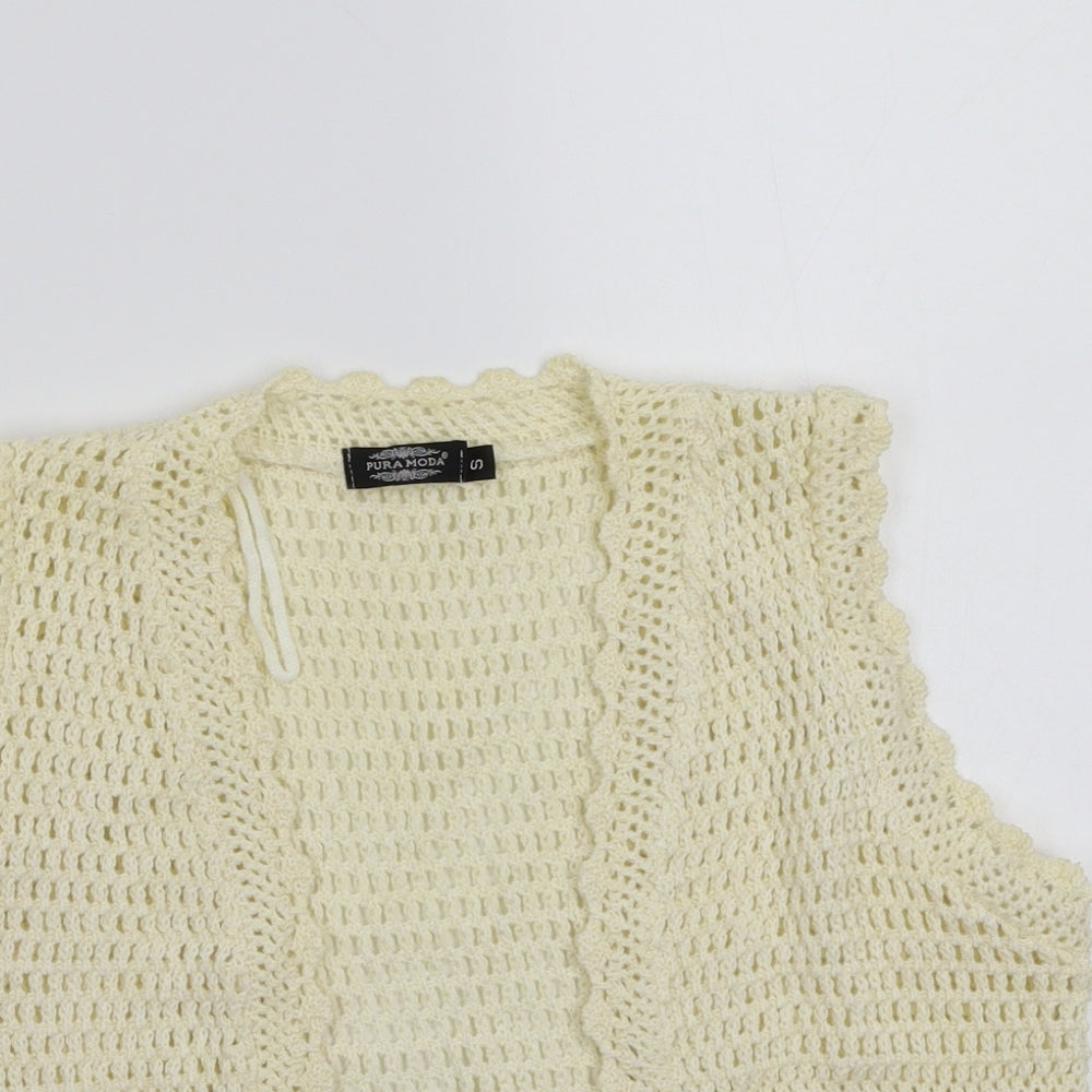 Pura moda Womens Beige   Cardigan Jumper Size S