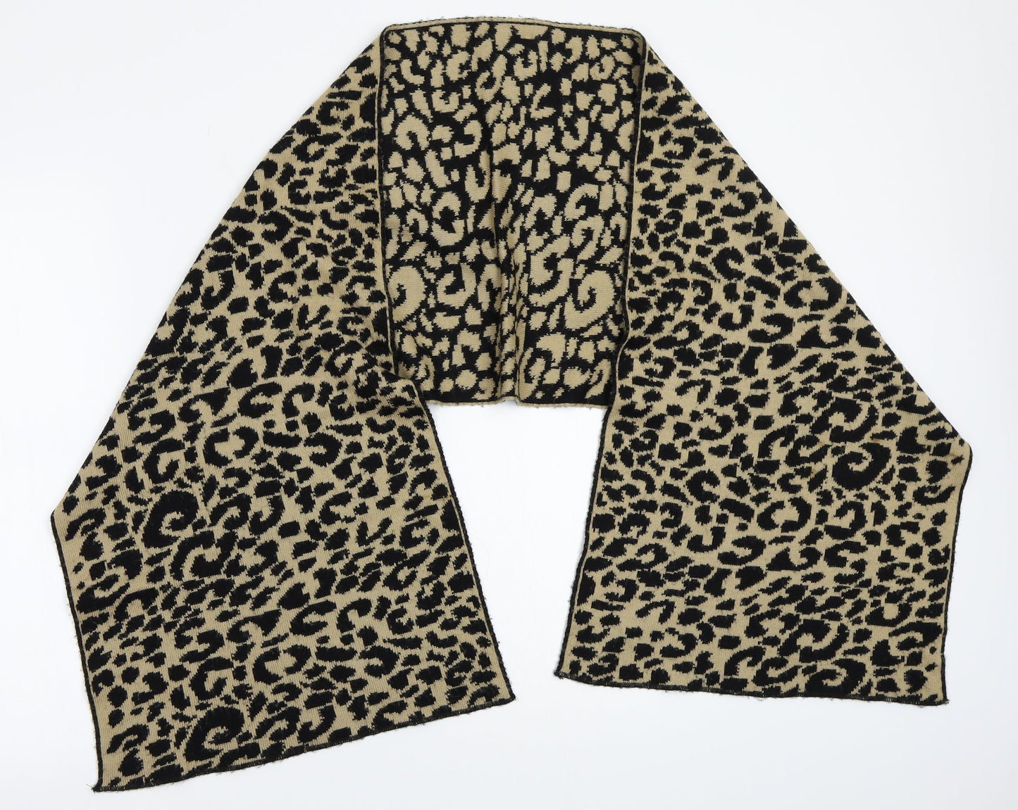 Preworn Womens Black Animal Print   Scarf