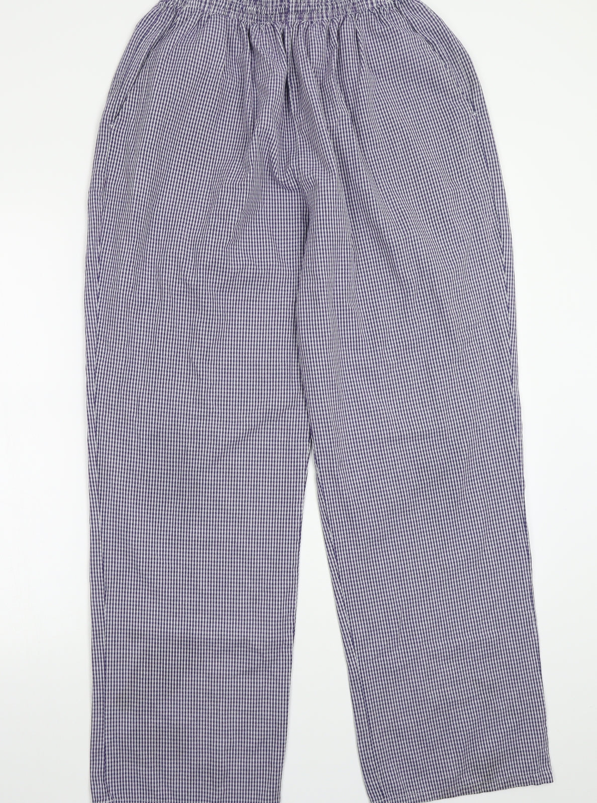 Dover seaways Mens Blue Check  Trousers  Size L L31 in - Chefswear