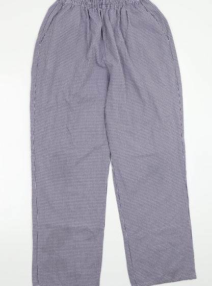 Dover seaways Mens Blue Check  Trousers  Size L L31 in - Chefswear