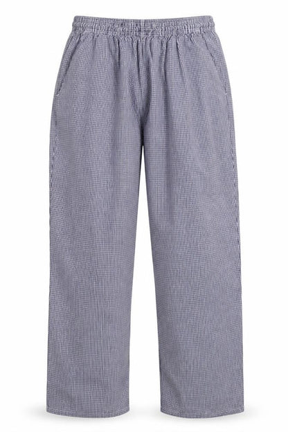 Dover seaways Mens Blue Check  Trousers  Size L L31 in - Chefswear