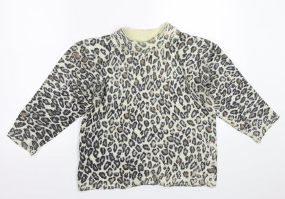 cote a cote Womens Ivory Animal Print  Pullover Jumper One Size