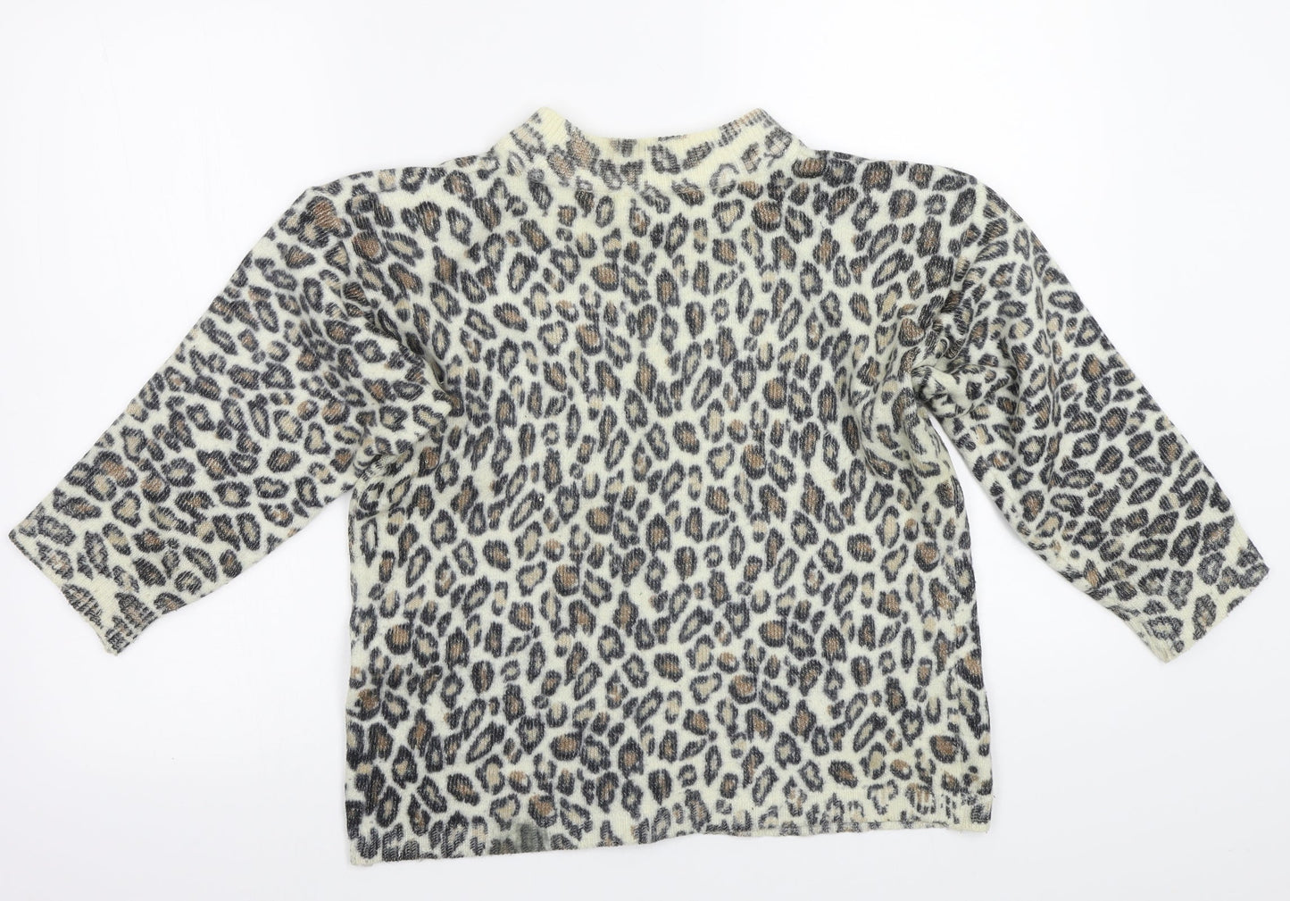 cote a cote Womens Ivory Animal Print  Pullover Jumper One Size
