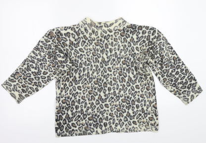 cote a cote Womens Ivory Animal Print  Pullover Jumper One Size