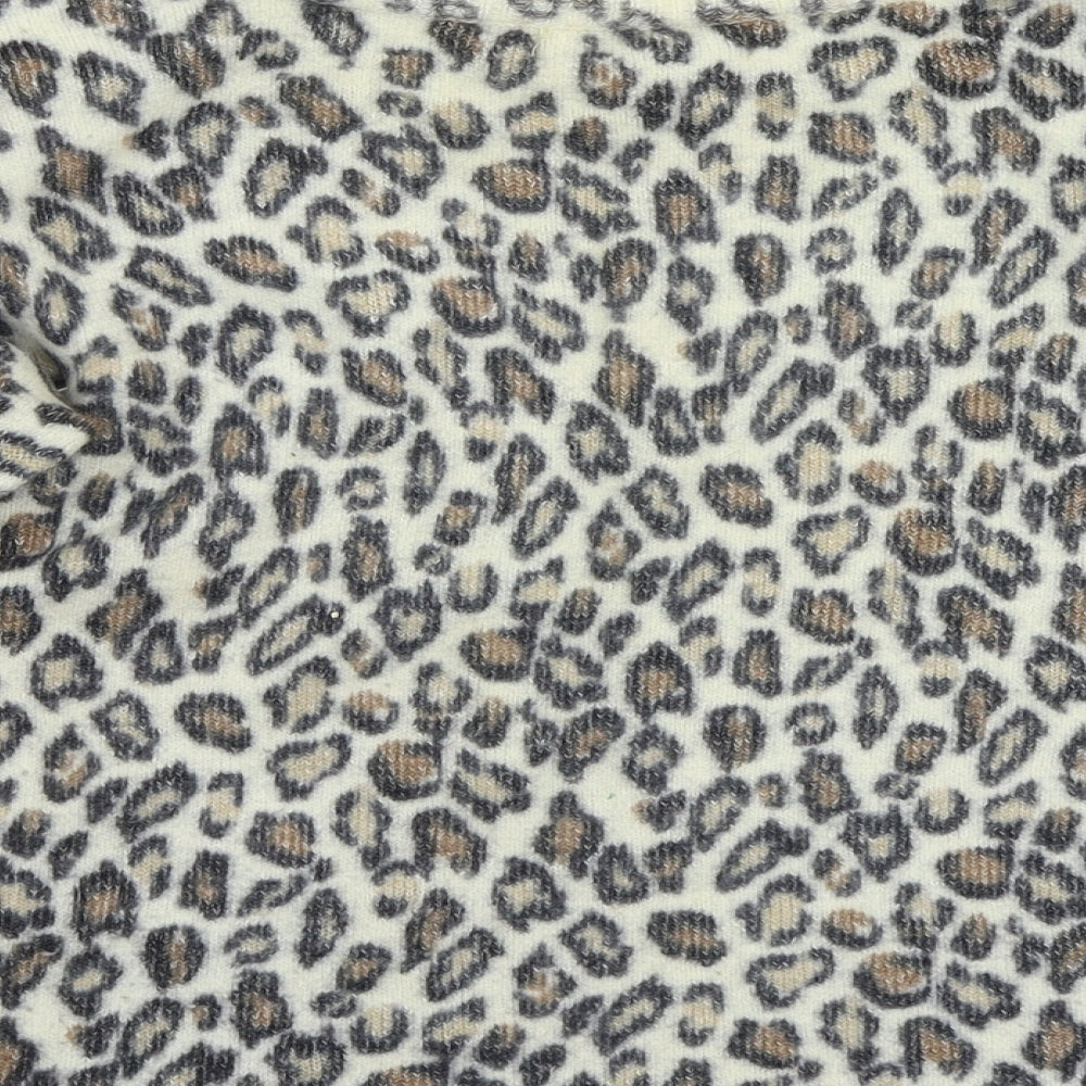 cote a cote Womens Ivory Animal Print  Pullover Jumper One Size
