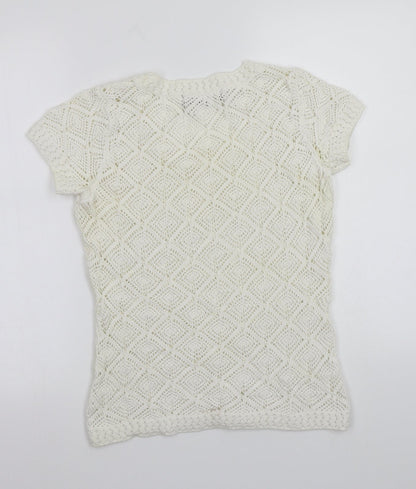 Womens UK Size 10 Principles White Basic T-Shirt