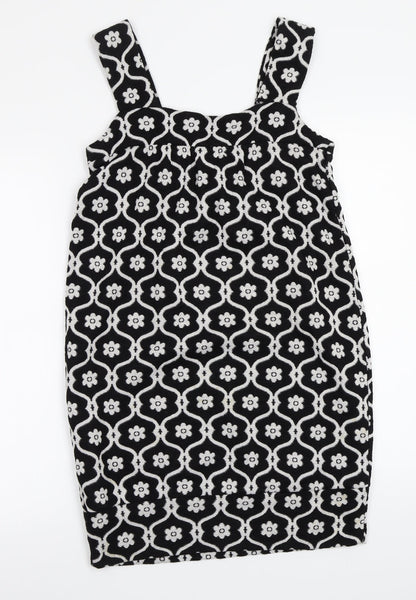 Veritgo Womens Black Floral  A-Line  Size XS