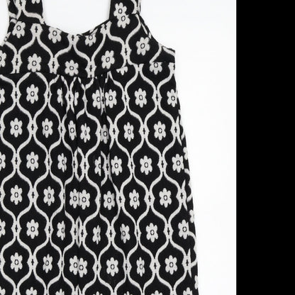 Veritgo Womens Black Floral  A-Line  Size XS