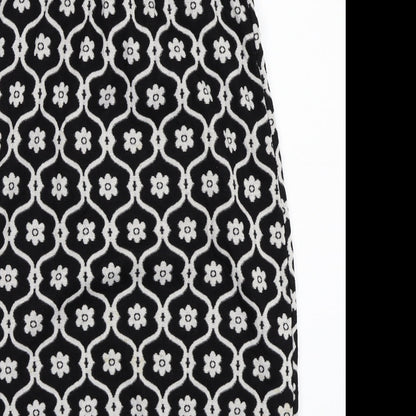 Veritgo Womens Black Floral  A-Line  Size XS