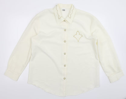 Womens UK Size 20 Preworn White Basic Button-Up