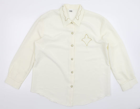 Womens UK Size 20 Preworn White Basic Button-Up