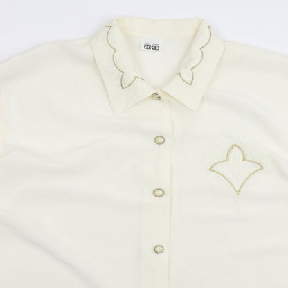 Womens UK Size 20 Preworn White Basic Button-Up