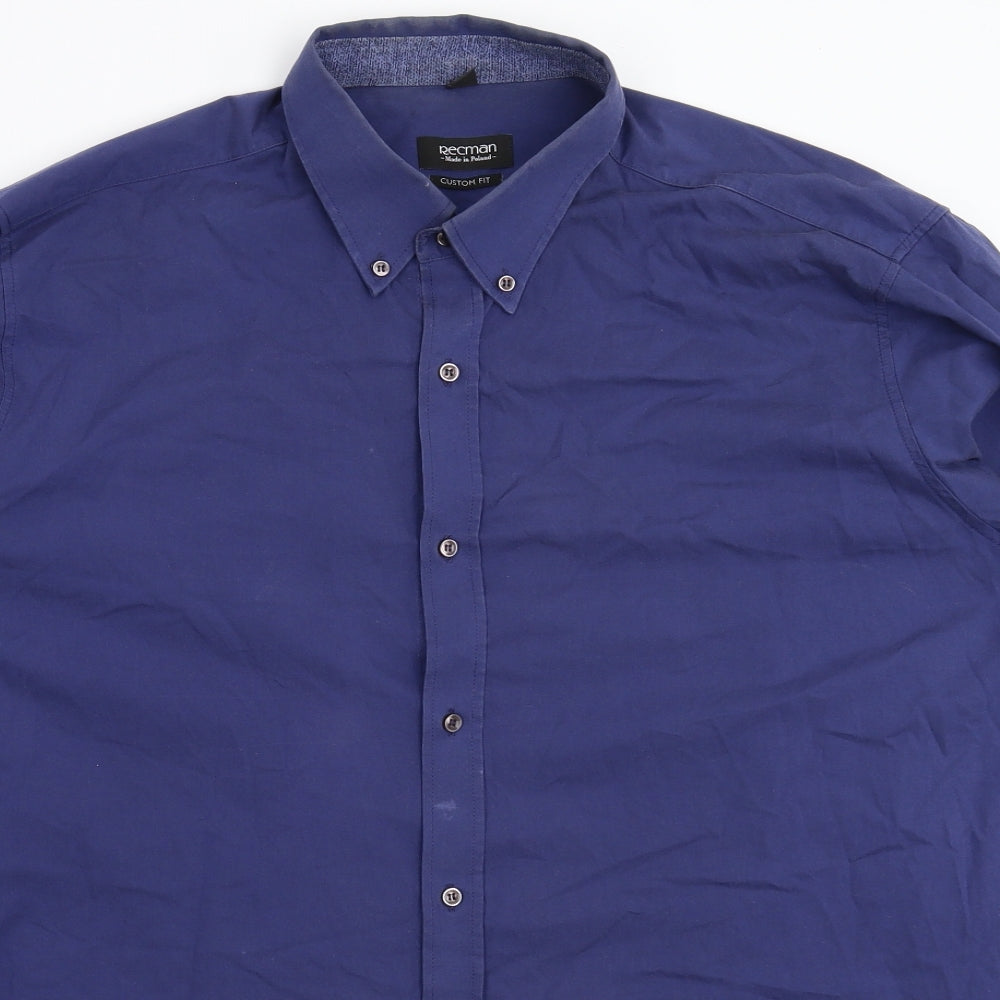 Recman Mens Blue    Dress Shirt Size 43