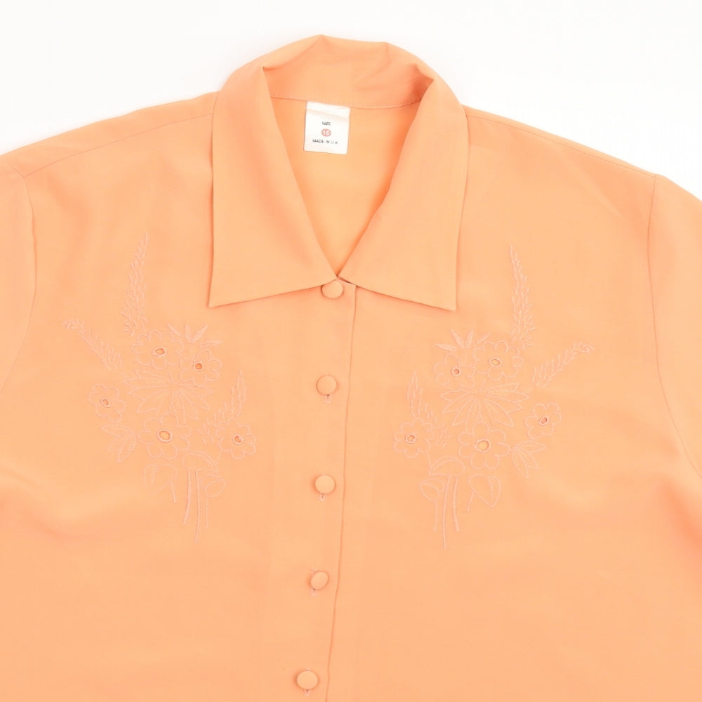 Womens UK Size 16 Preworn Pink Basic Button-Up