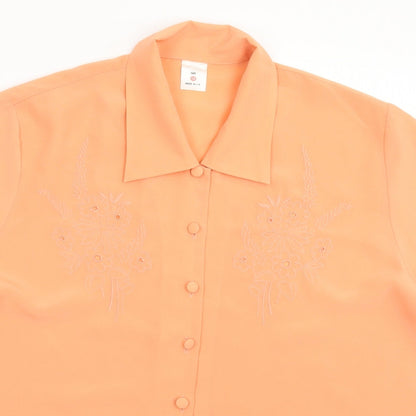 Womens UK Size 16 Preworn Pink Basic Button-Up