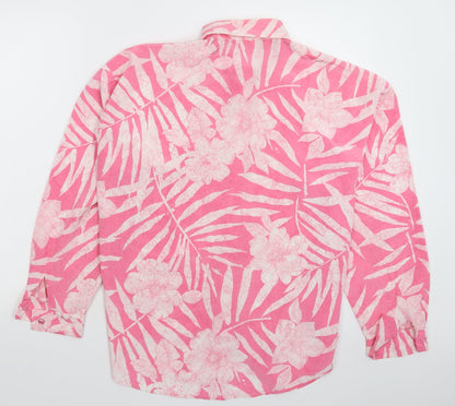 Womens UK Size 14 Preworn Pink Basic Button-Up
