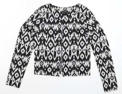 b.young Womens Multicoloured Geometric Knit Cardigan Jumper Size XS