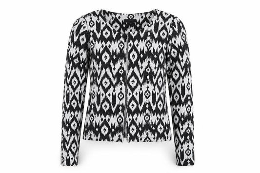 b.young Womens Multicoloured Geometric Knit Cardigan Jumper Size XS