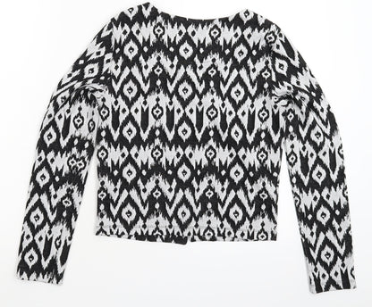 b.young Womens Multicoloured Geometric Knit Cardigan Jumper Size XS