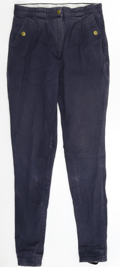 Womens UK Size 28 in Harry Hall Extra-Slim Fit  Blue Trousers
