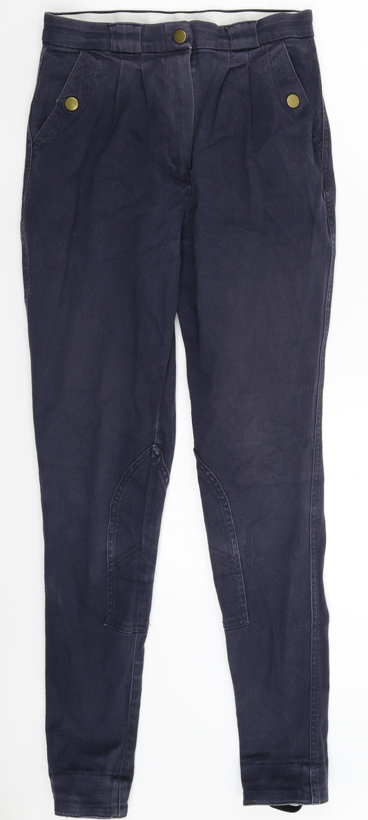 Womens UK Size 28 in Harry Hall Extra-Slim Fit  Blue Trousers
