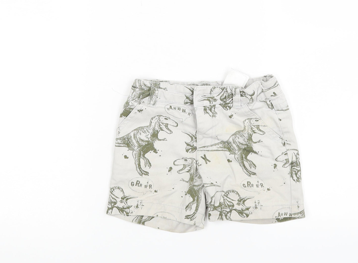 U ban ra cas Boys Beige  Denim Bermuda Shorts Size 2 Years - DINOSAURS