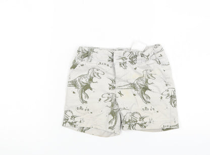 U ban ra cas Boys Beige  Denim Bermuda Shorts Size 2 Years - DINOSAURS