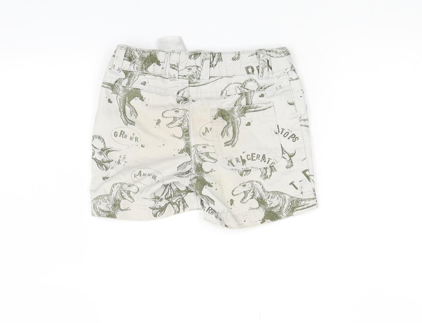 U ban ra cas Boys Beige  Denim Bermuda Shorts Size 2 Years - DINOSAURS