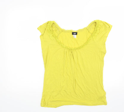 Womens UK Size M H&M Yellow Basic T-Shirt