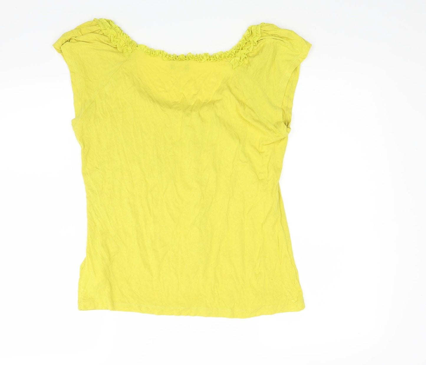 Womens UK Size M H&M Yellow Basic T-Shirt