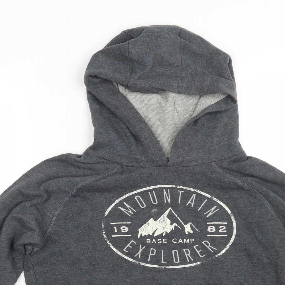 NEXT Girls Grey  Jersey Pullover Hoodie Size 12 Years  - Mountain Explorer