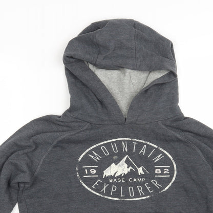 NEXT Girls Grey  Jersey Pullover Hoodie Size 12 Years  - Mountain Explorer