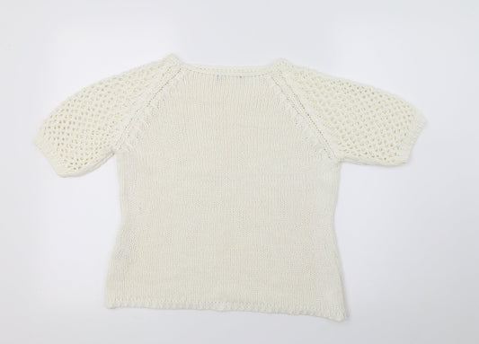 Preworn Womens Ivory  Knit Pullover Jumper Size S