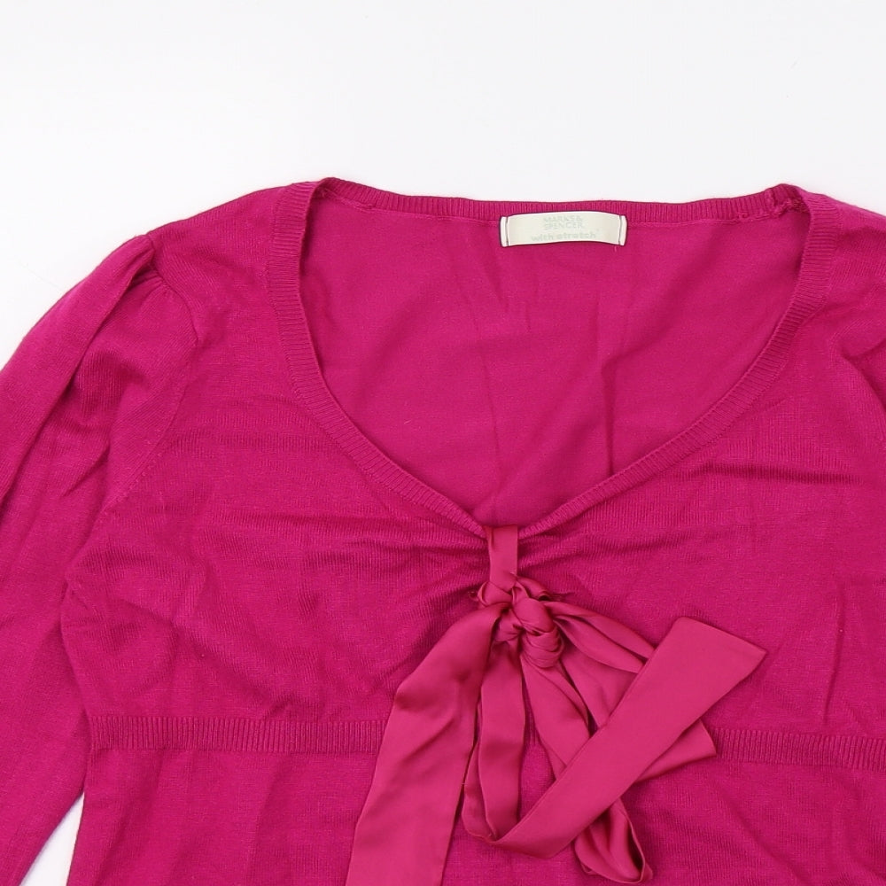 Marks and Spencer Womens Purple  Knit Pullover Jumper Size 8