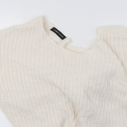 CAmeo Rose Womens White  Knit Pullover Jumper Size M  - Lace sleeve