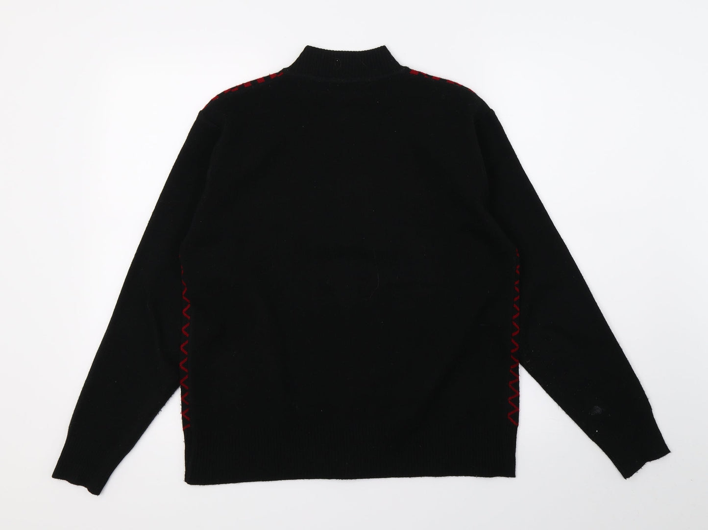 Evis Womens Black Geometric Knit Cardigan Jumper Size L