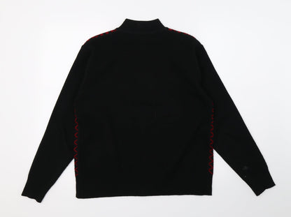 Evis Womens Black Geometric Knit Cardigan Jumper Size L