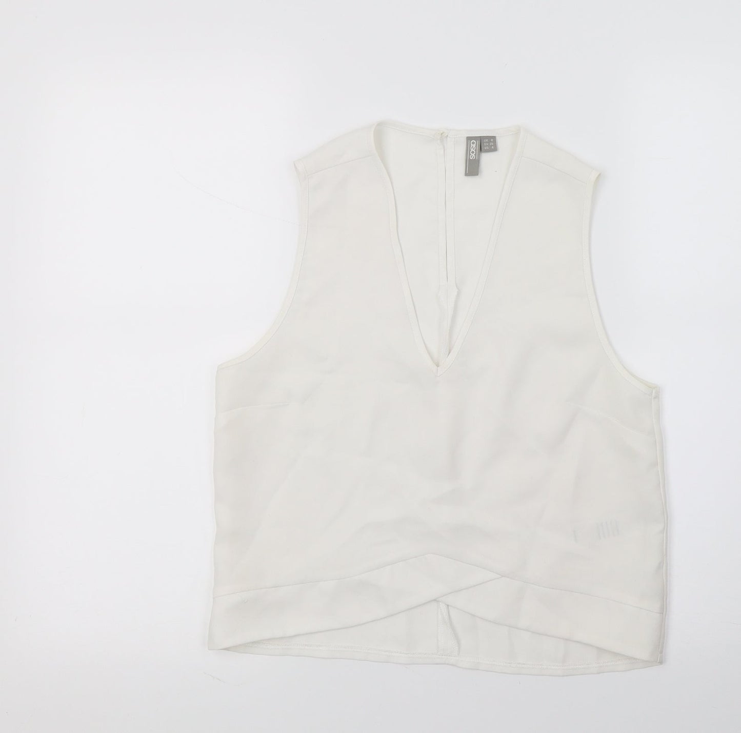 Womens UK Size 8 ASOS White Basic Blouse