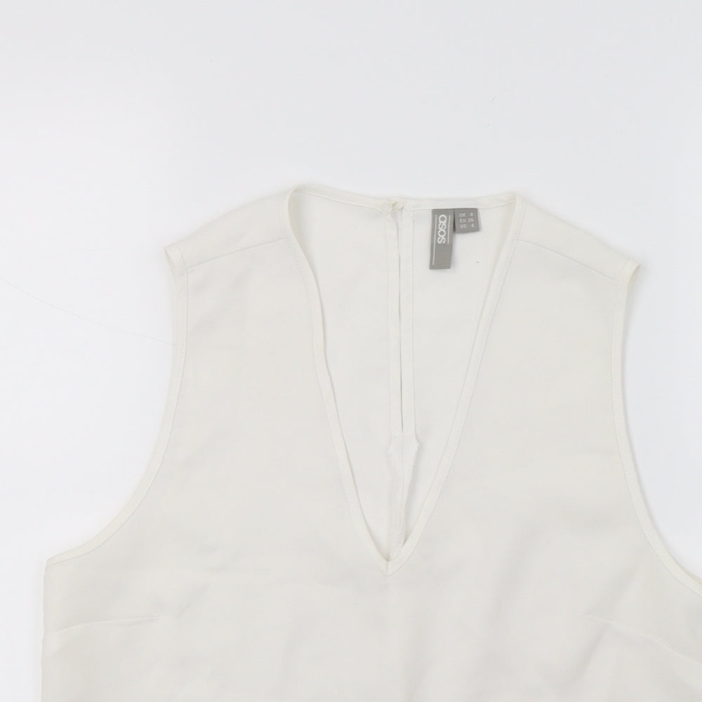 Womens UK Size 8 ASOS White Basic Blouse