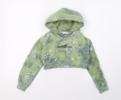 Ratchet Girls Green Geometric Jersey Pullover Hoodie Size S  - Tie dye