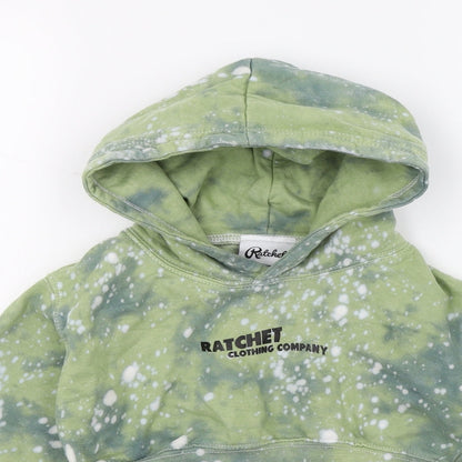 Ratchet Girls Green Geometric Jersey Pullover Hoodie Size S  - Tie dye